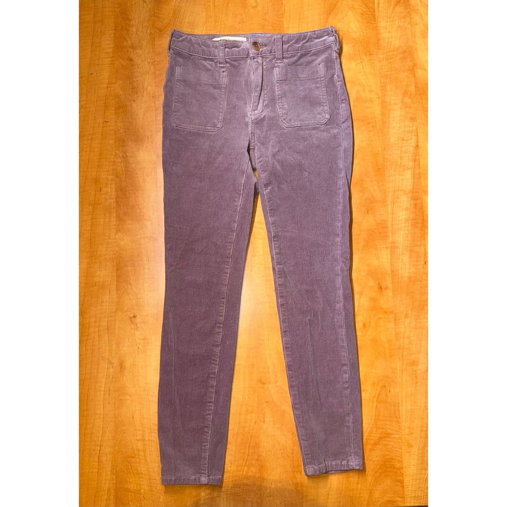 Pilcro and the Letterpress Anthropologie High Rise Skinny Corduroy Purple 26